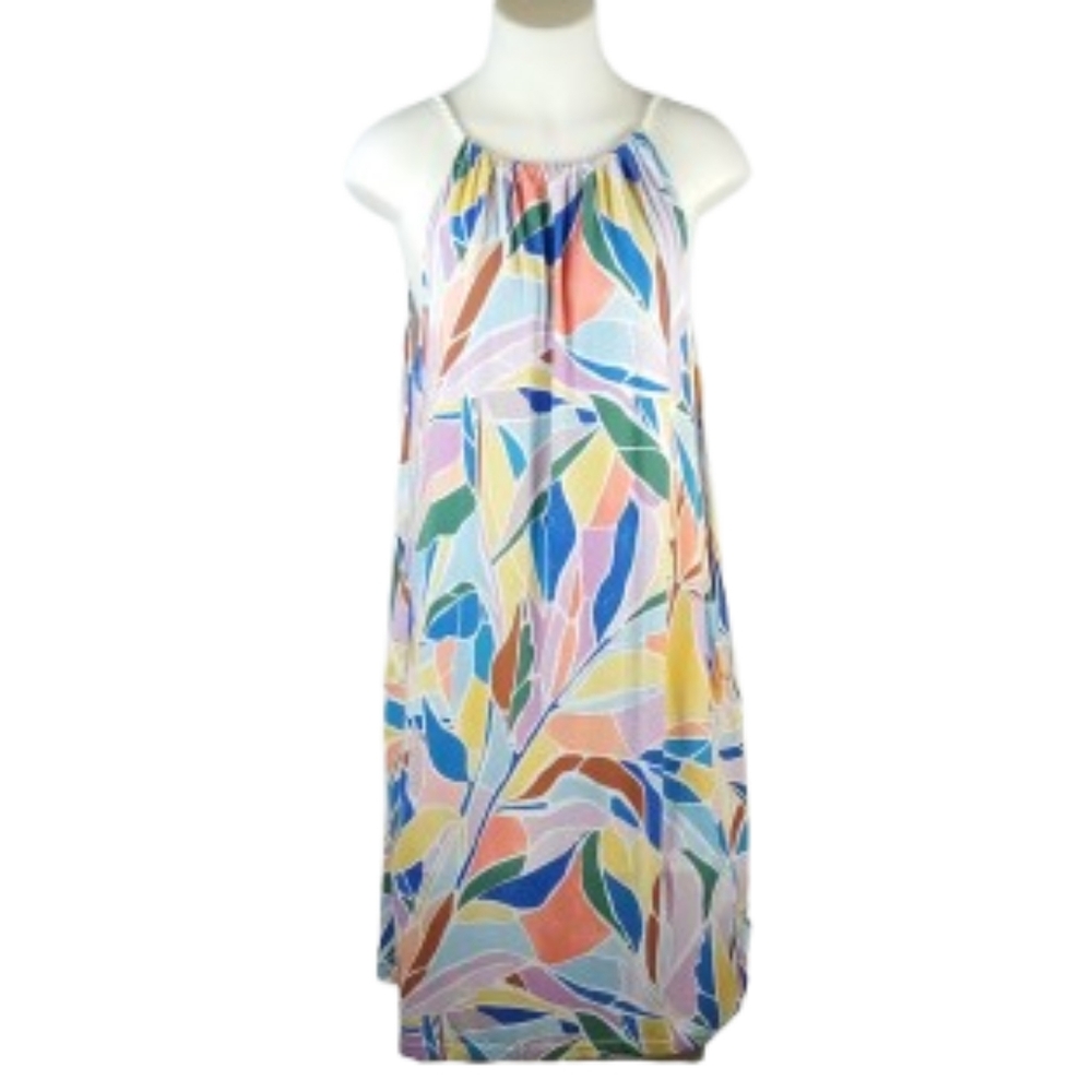 Time & True Halter Colorful Halter Knit Midi Dress Sz XXL